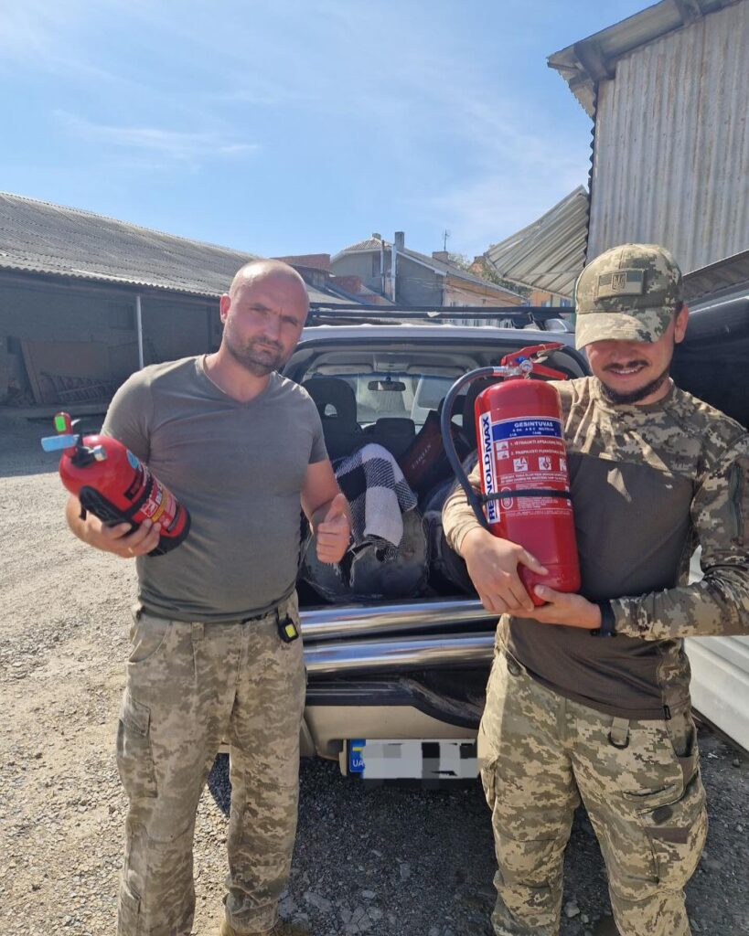 Image for The fire extinguishers we recently received from our volunteer friends in Lithuania are already in good hands.